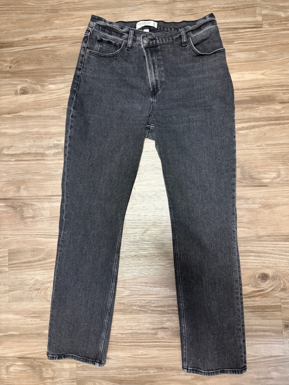 Abercrombie Curve Love 90s Slim Straight Jeans 28 Ultra High Rise ♡ Black Wash - Picture 2 of 11
